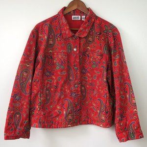 Chico's Design Burgundy Paisley Jacket